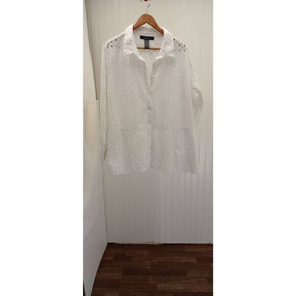 Ashley Stewart White Eyelet Blazer - Picture 3 of 7